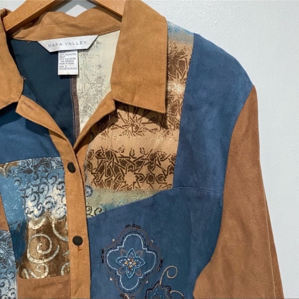 Napa Valley Embraided Patchwork Buttoned Down Wom… - image 8